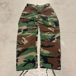 Vintage 90s woodland camo military cargo pants